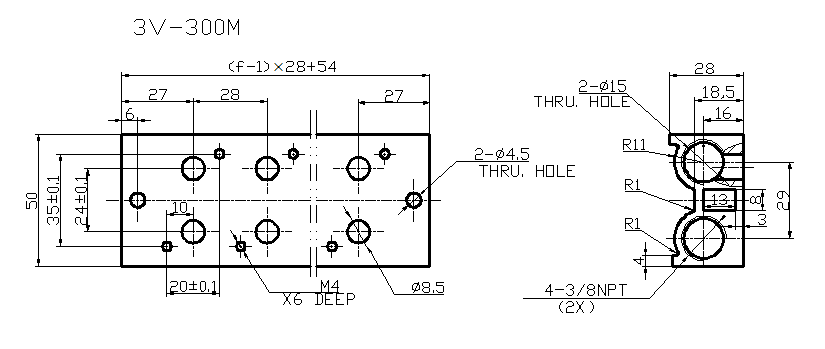 3V-300M Pneumatic Valve Manifold