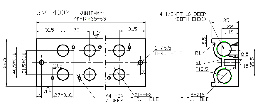 4V-400M Pneumatic Valve Manifold