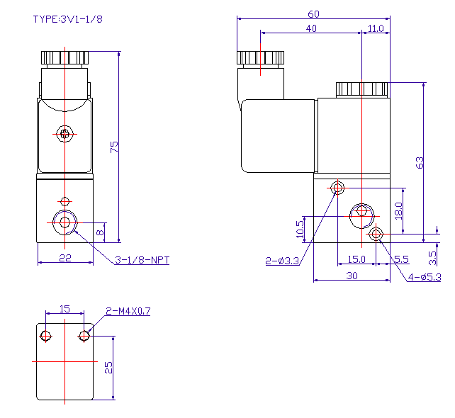 Direct Acting Solenoid Valve Dimension